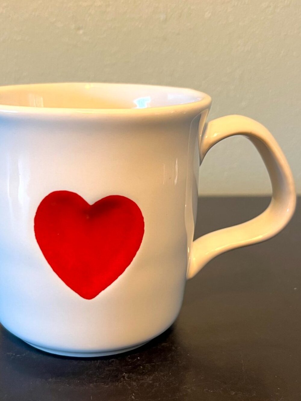 Williams Sonoma Stoneware Red Heart Stoneware Coffee Mug Cup LOVE 12ox